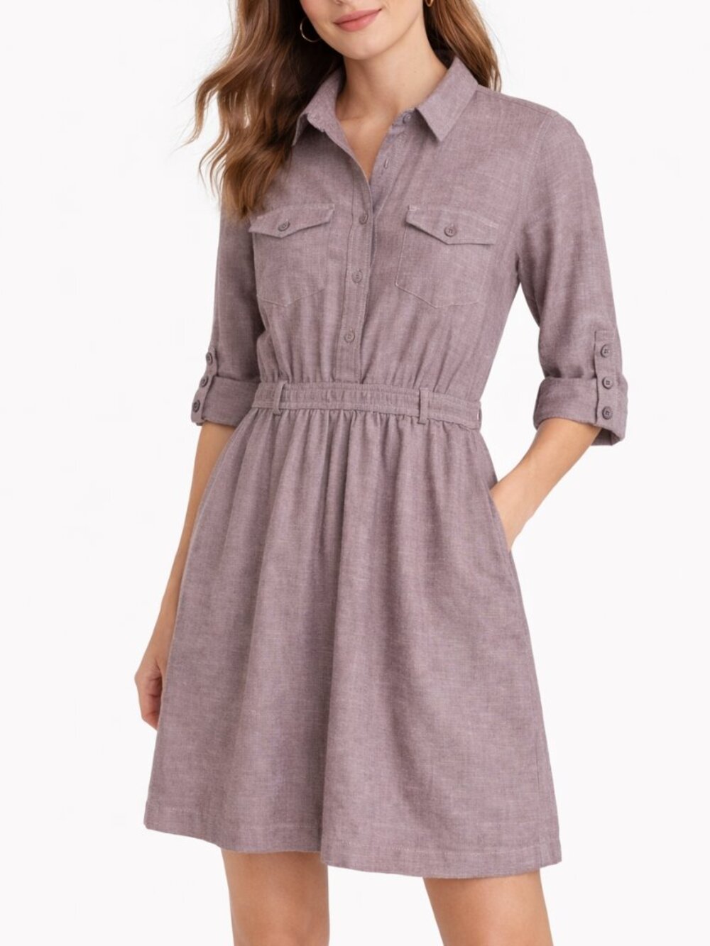 GAP Mauve Shirtwaist Mini Dress